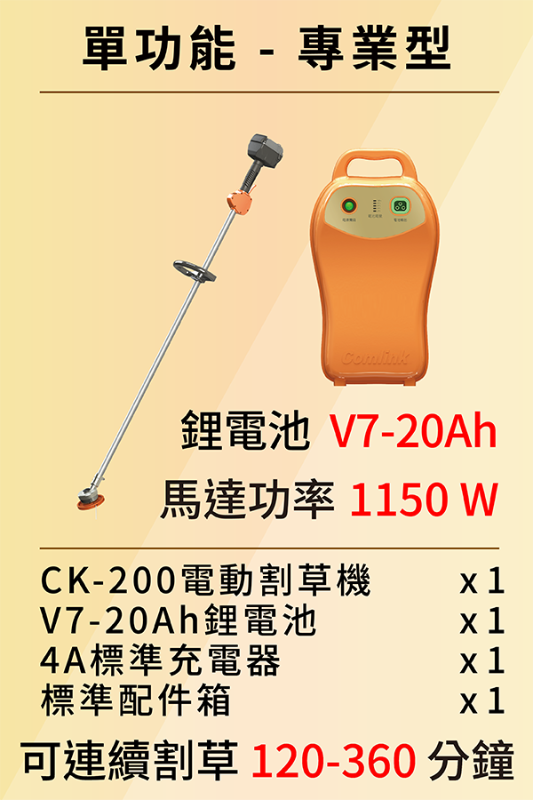 單功能<br>專業型-高動力割草機